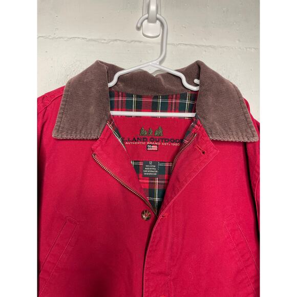 E Land Kids Red Barn Chore Coat Full Zip Size 12 - Picture 2 of 6